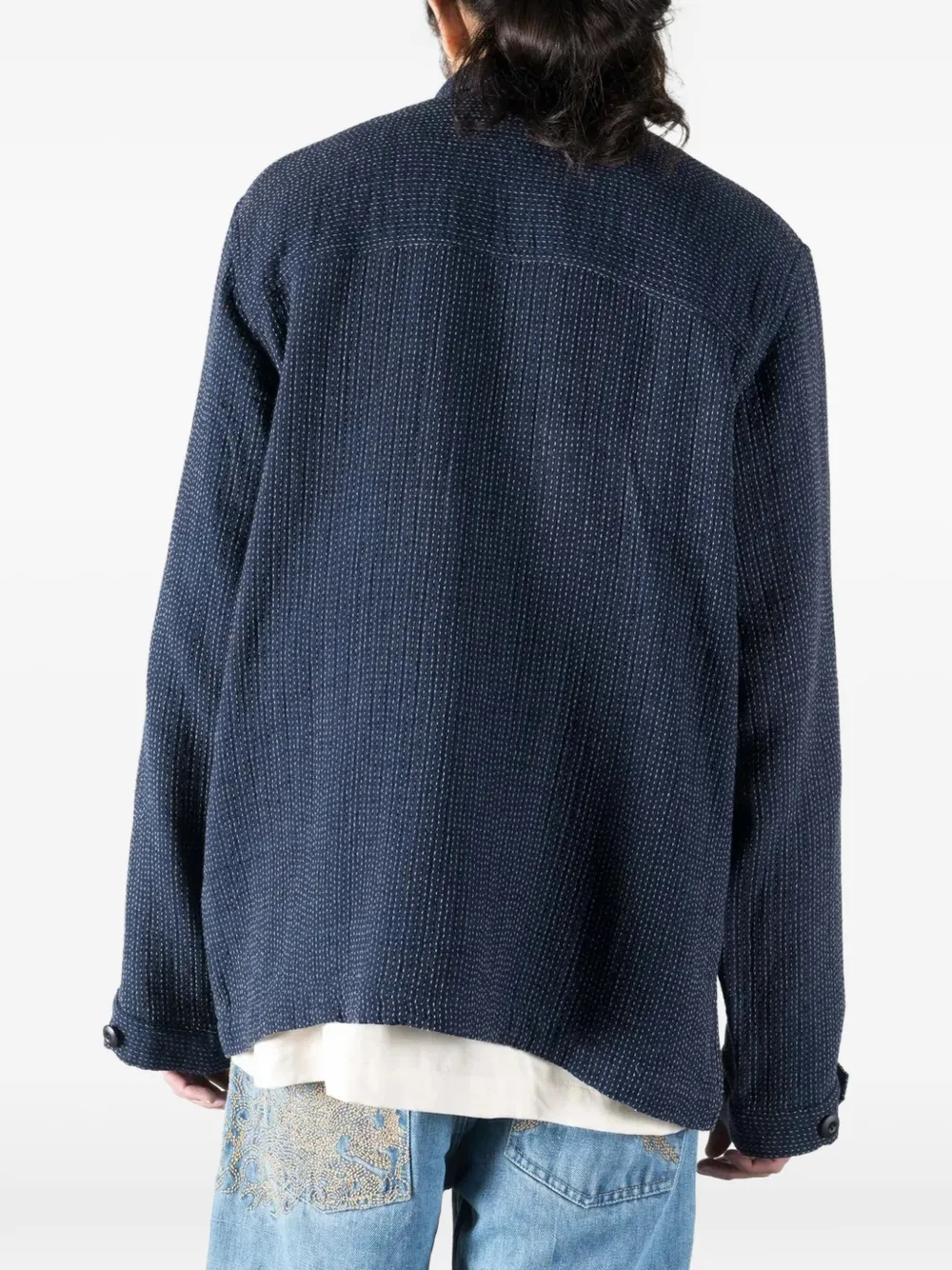 Maharishi Overhemd met opgestikte zak Blauw