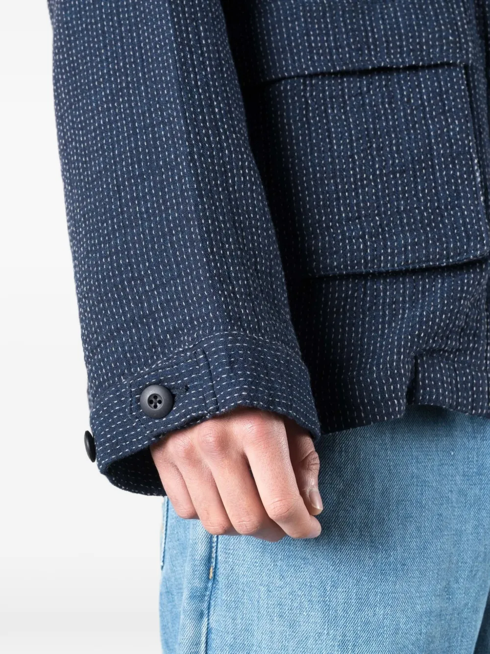 Maharishi Overhemd met opgestikte zak Blauw