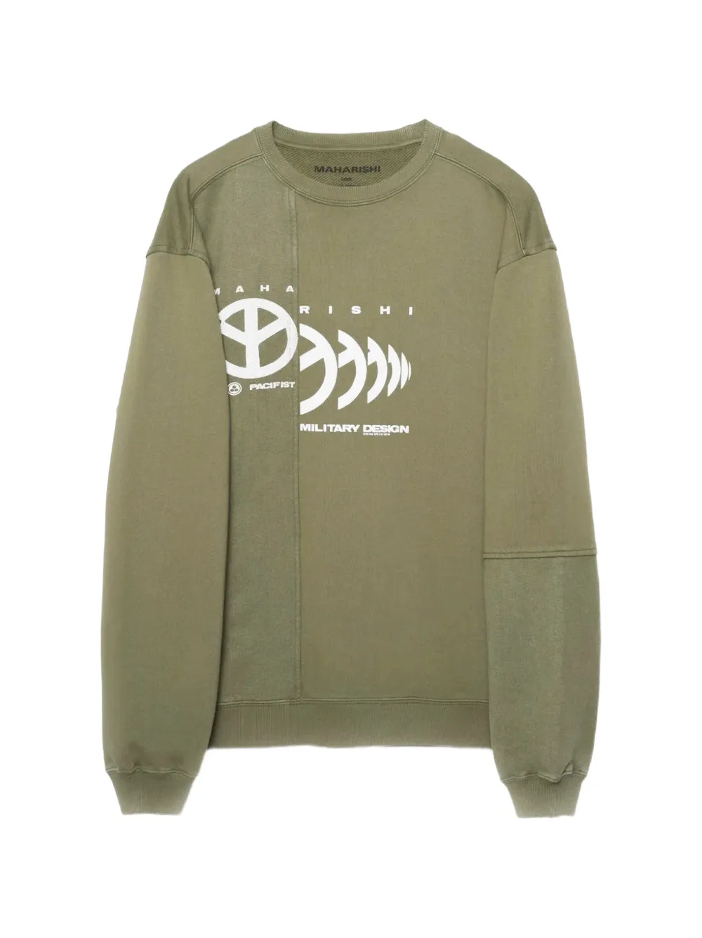 Maharishi logo-print panelled sweater - Verde