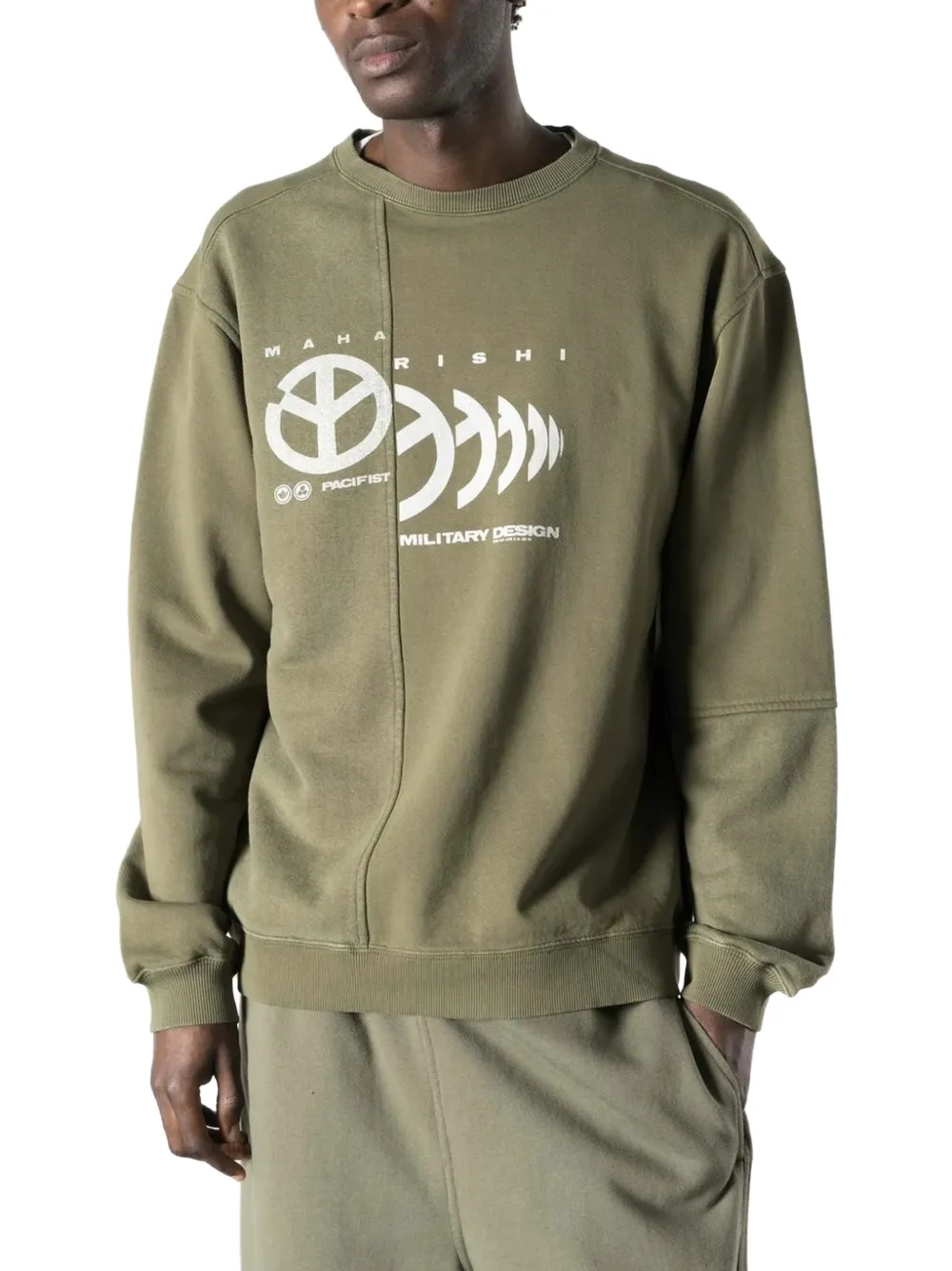 Maharishi logoprint trui met vlakken Groen