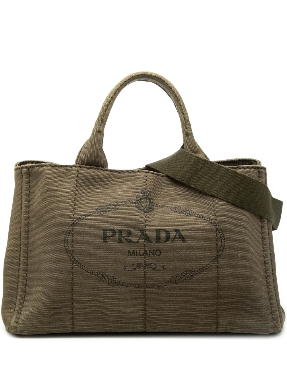 Prada Pre-Owned 2013-2026 Canvas Canapa Logo satchel - Brown