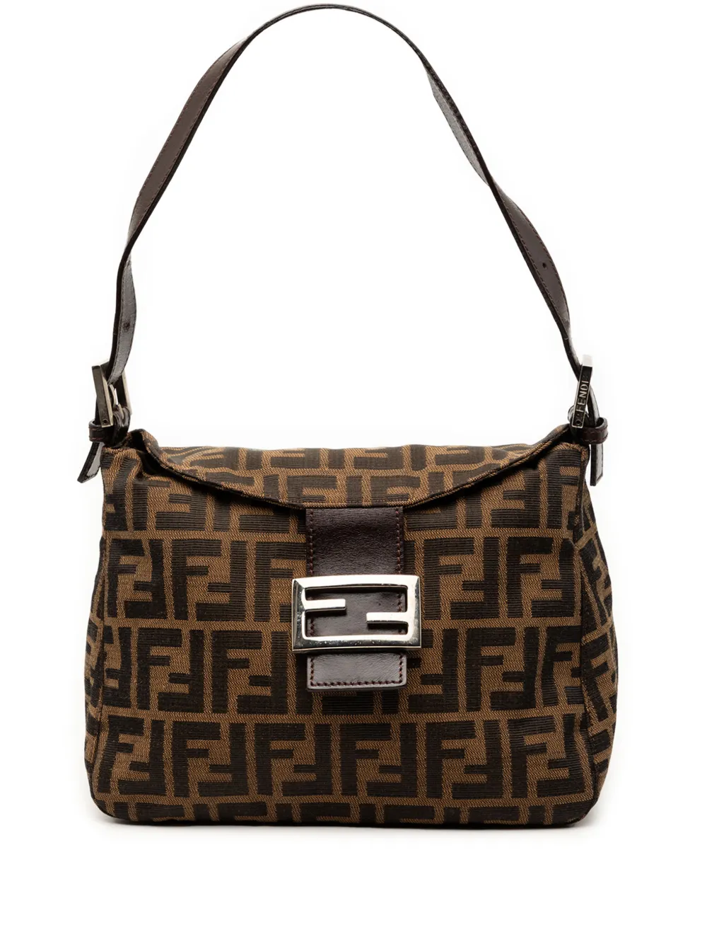 Fendi Pre-Owned 2000-2010 Zucca Canvas Double Flap Mamma shoulder bag - Marrone