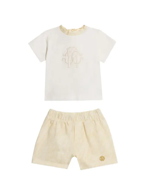 Roberto Cavalli Junior set de shorts con monograma y estampado de cebra
