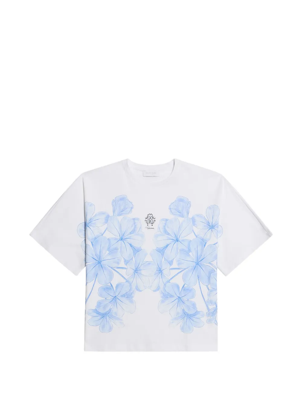 Roberto Cavalli Junior plumago-print T-shirt - Bianco