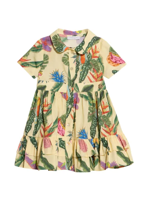 Roberto Cavalli Junior Tropicana-print ruffled dress