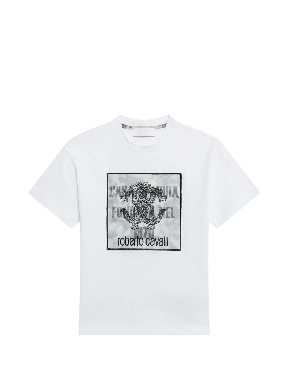 Roberto Cavalli Junior logo-patch T-shirt - Bianco