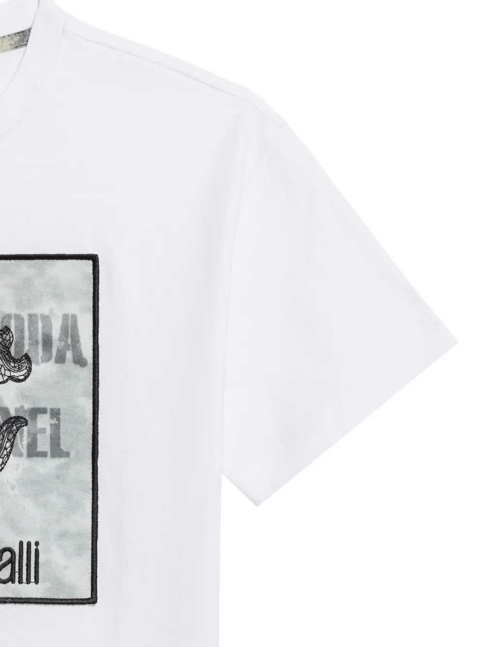 Roberto Cavalli Junior T-shirt met logopatch Wit