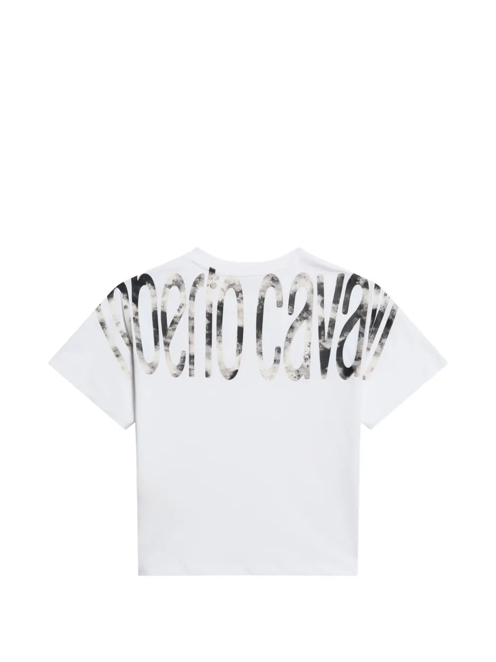 Roberto Cavalli Junior Katoenen T-shirt met logoprint Wit
