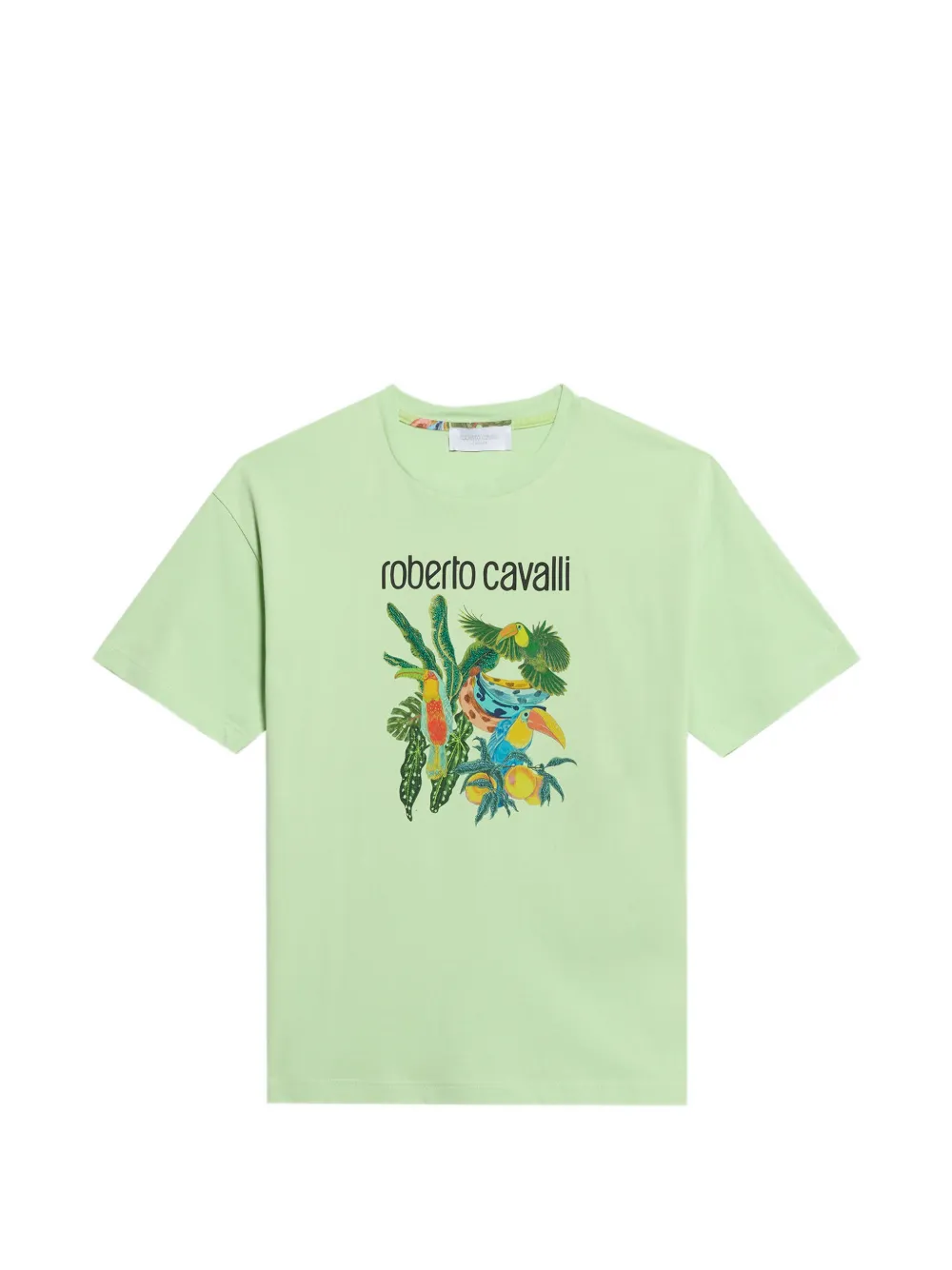 Roberto Cavalli Junior tropical-print T-shirt - Verde