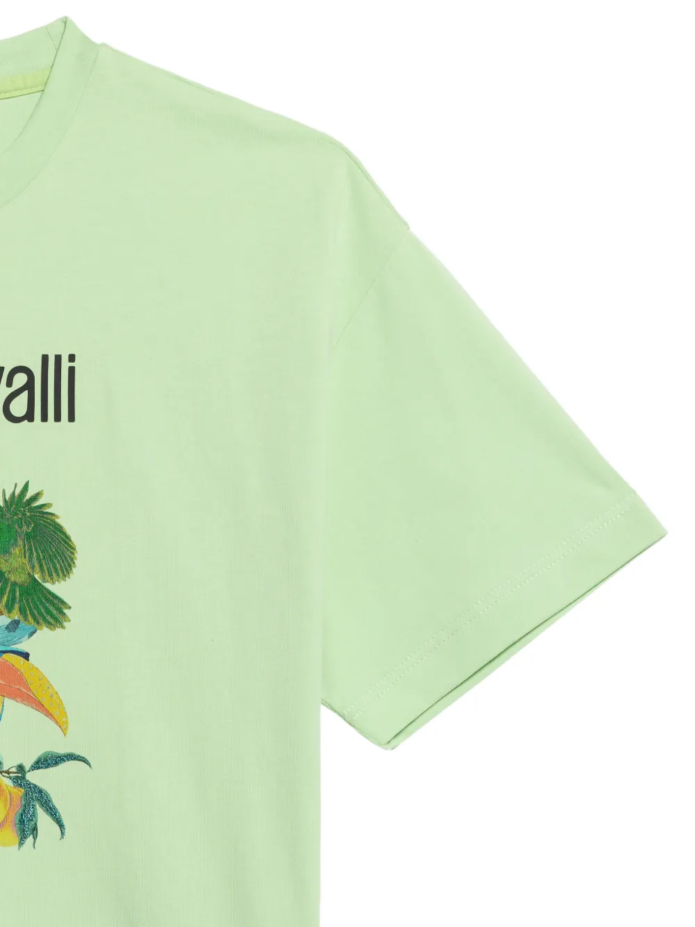 Roberto Cavalli Junior T-shirt met tropische print Groen