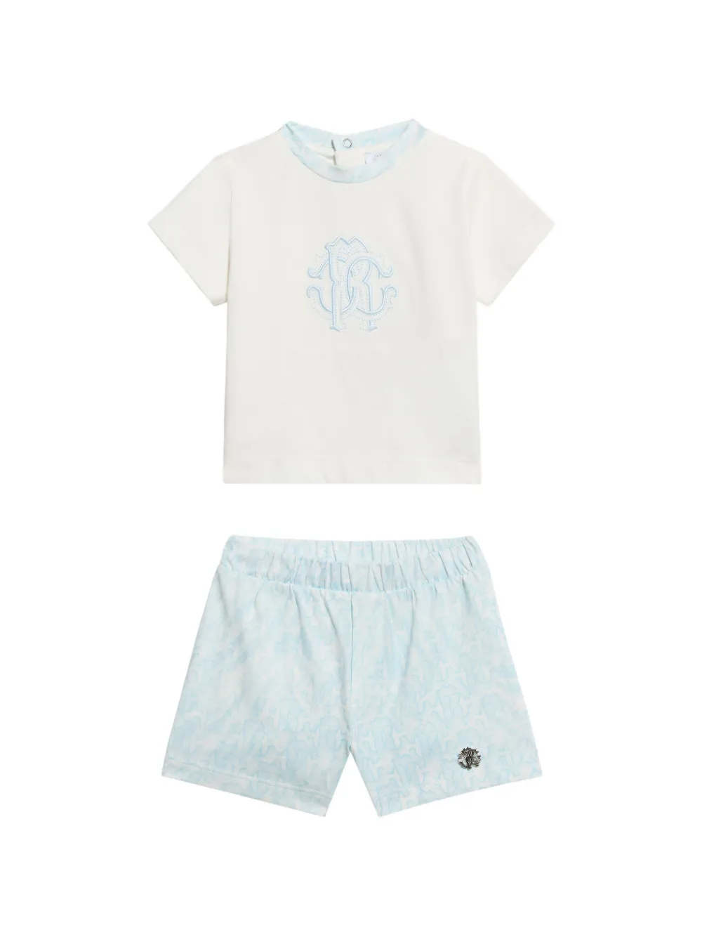 Roberto Cavalli Junior ensemble short-t-shirt à motif monogrammé - Tons neutres Roberto Cavalli Junior ensemble short-t-shirt à motif monogrammé - Tons neutres