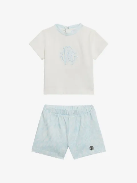 Roberto Cavalli Junior monogram shorts set