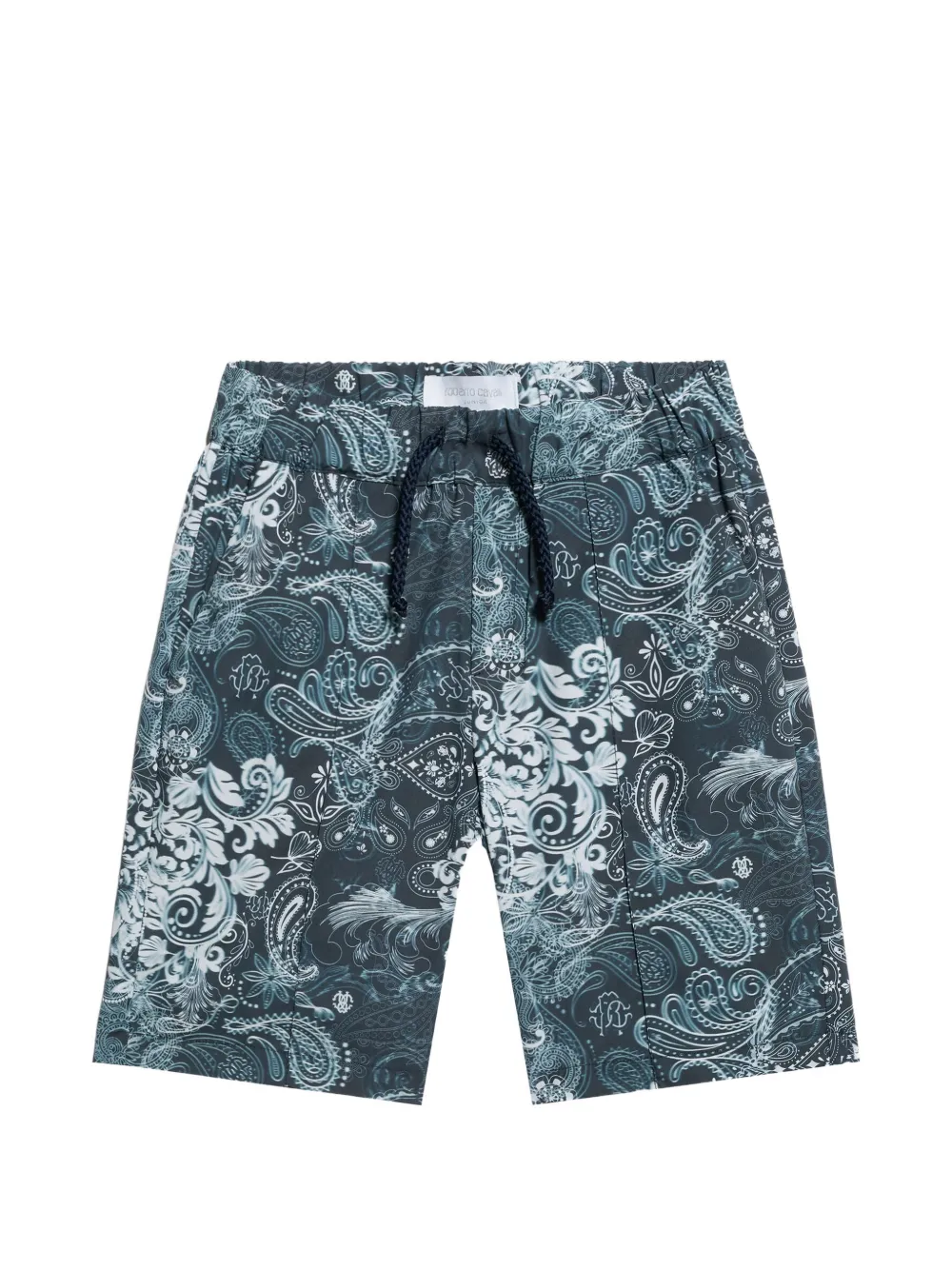 Roberto Cavalli Junior paisley-print drawstring shorts - Blue