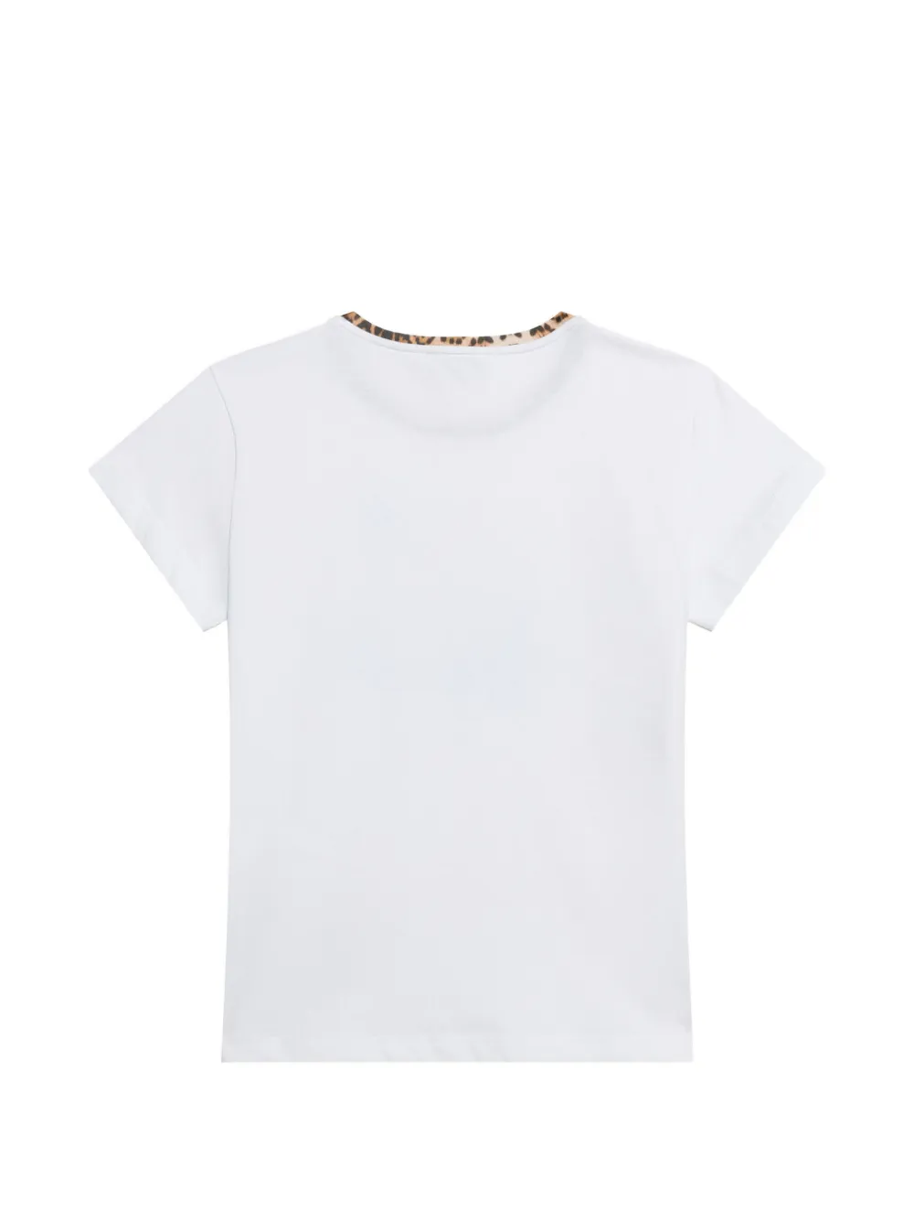 Roberto Cavalli Junior T-shirt met logo en bloemenprint Wit