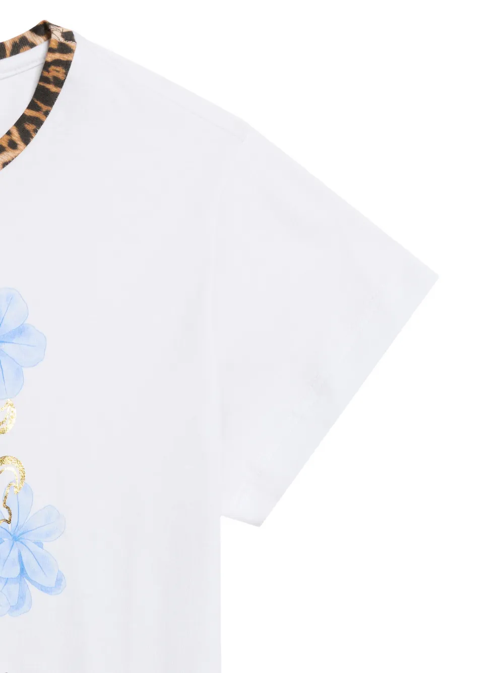 Roberto Cavalli Junior T-shirt met logo en bloemenprint Wit