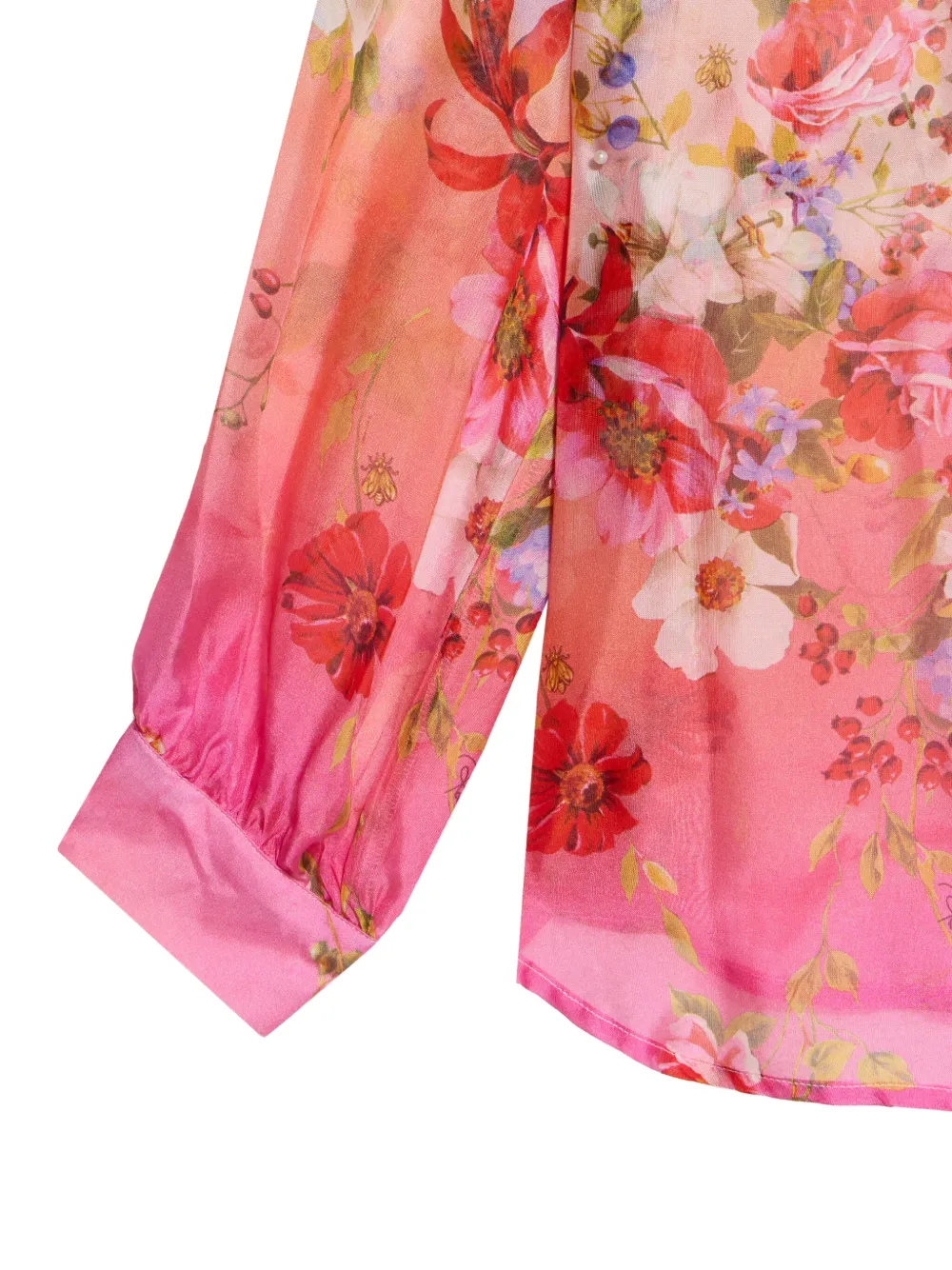 Roberto Cavalli Junior Miami overhemd met bloemenprint Roze