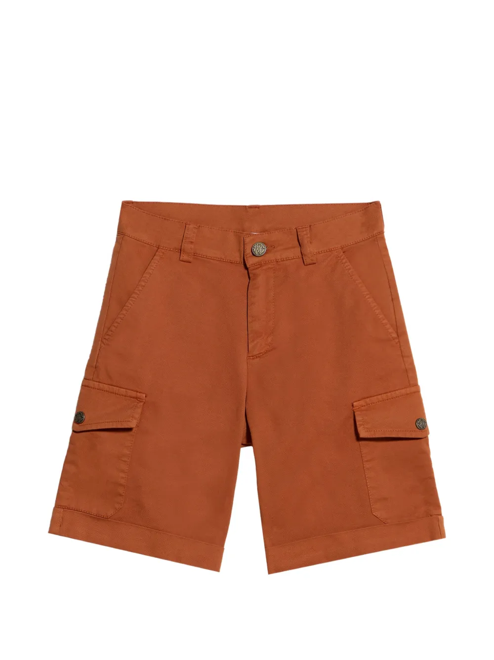 Roberto Cavalli Junior logo-plaque cargo shorts - Brown