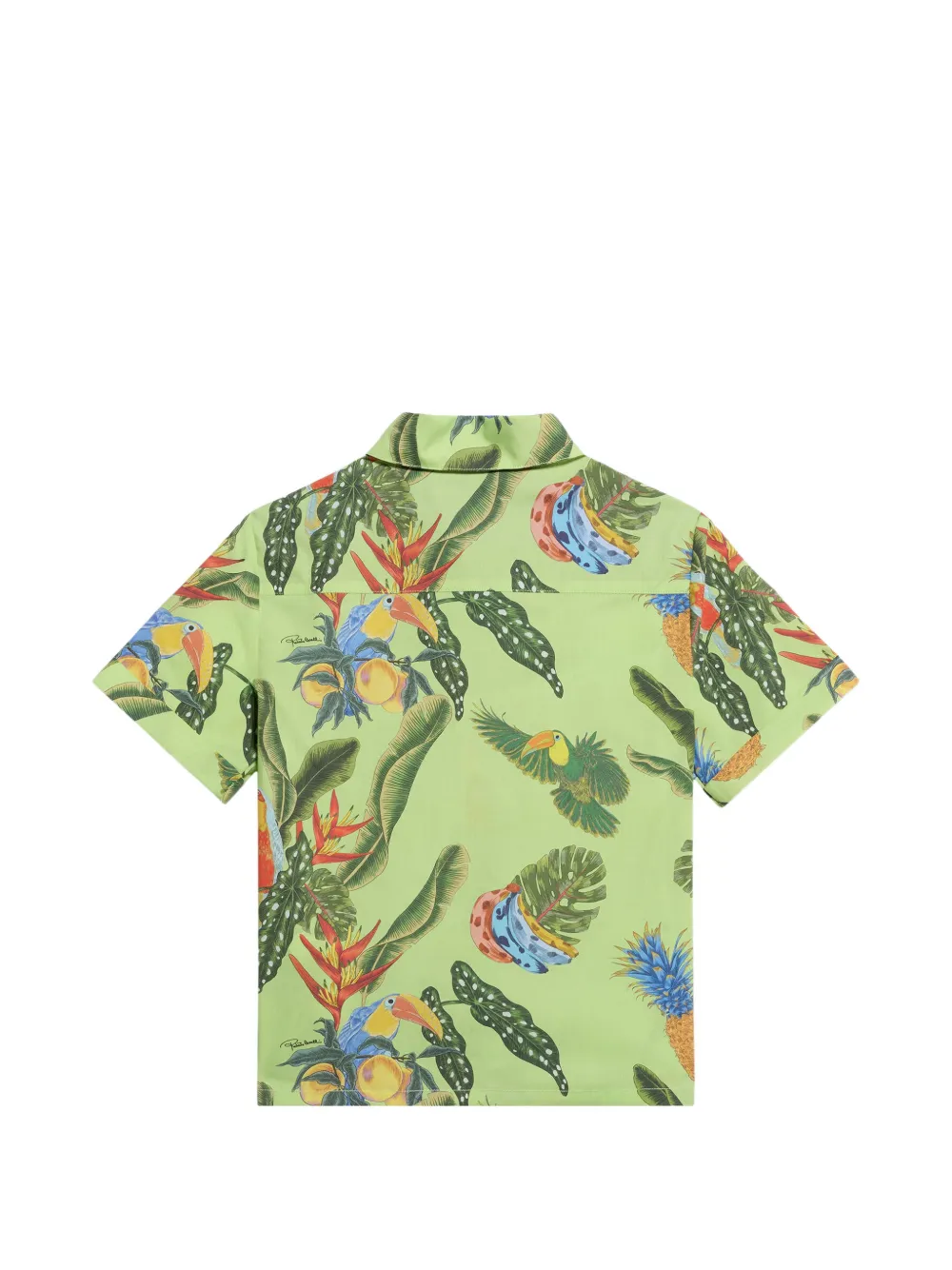 Roberto Cavalli Junior Katoenen shirt met Tropicana-print Groen