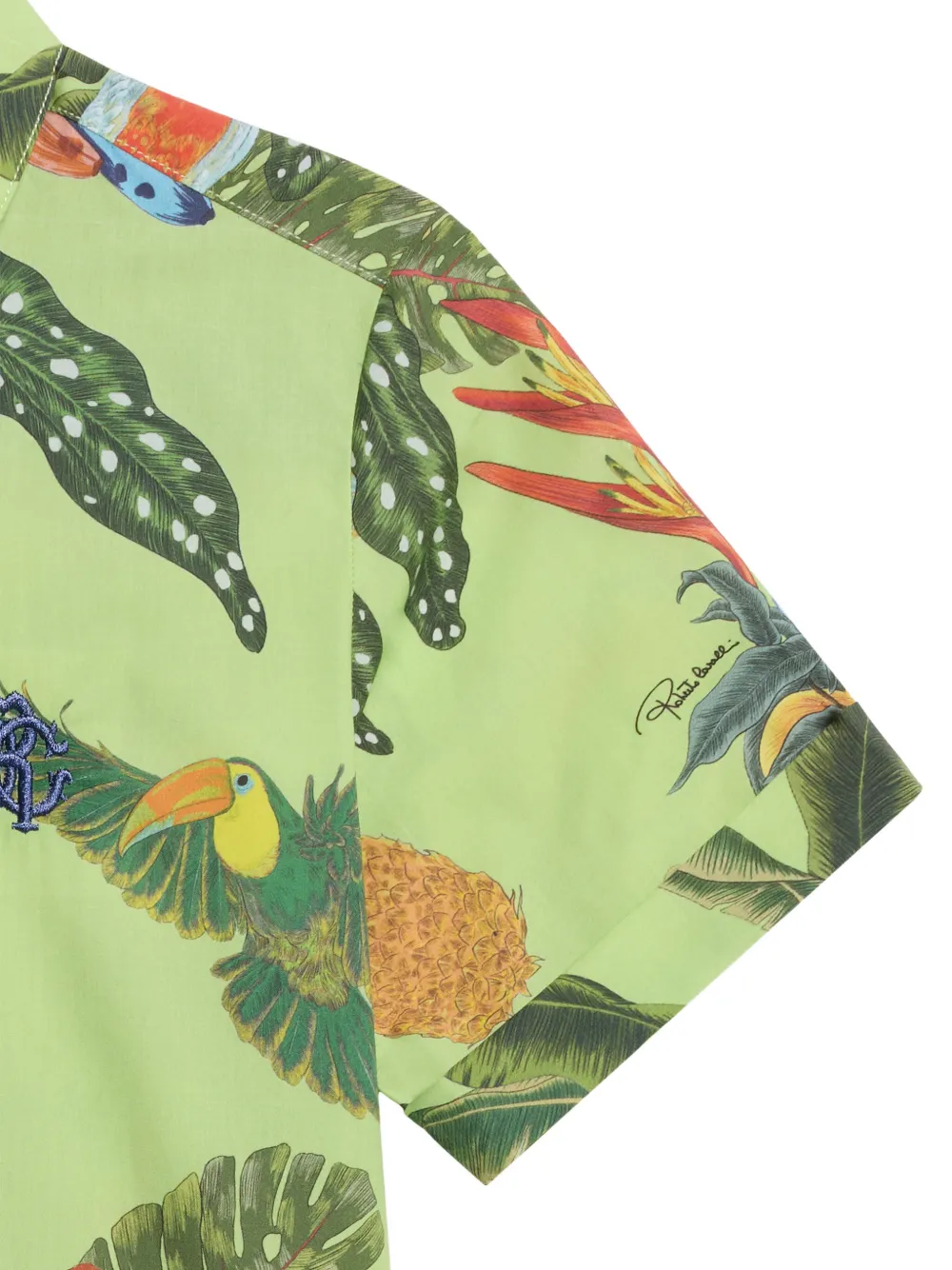 Roberto Cavalli Junior Katoenen shirt met Tropicana-print Groen