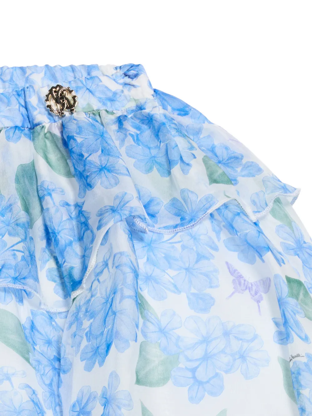 Roberto Cavalli Junior Rok met print en ruches Wit