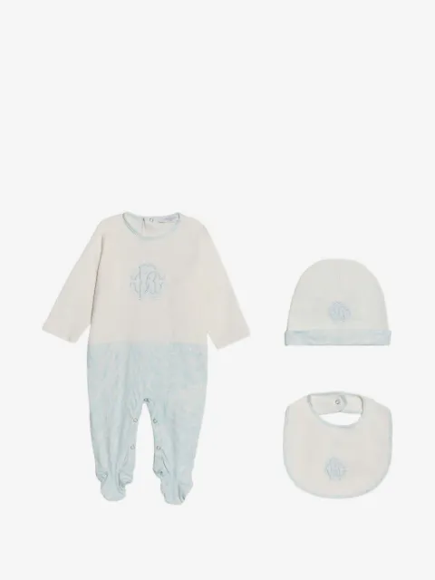 Roberto Cavalli Junior 经典logo斑马纹连体衣套装