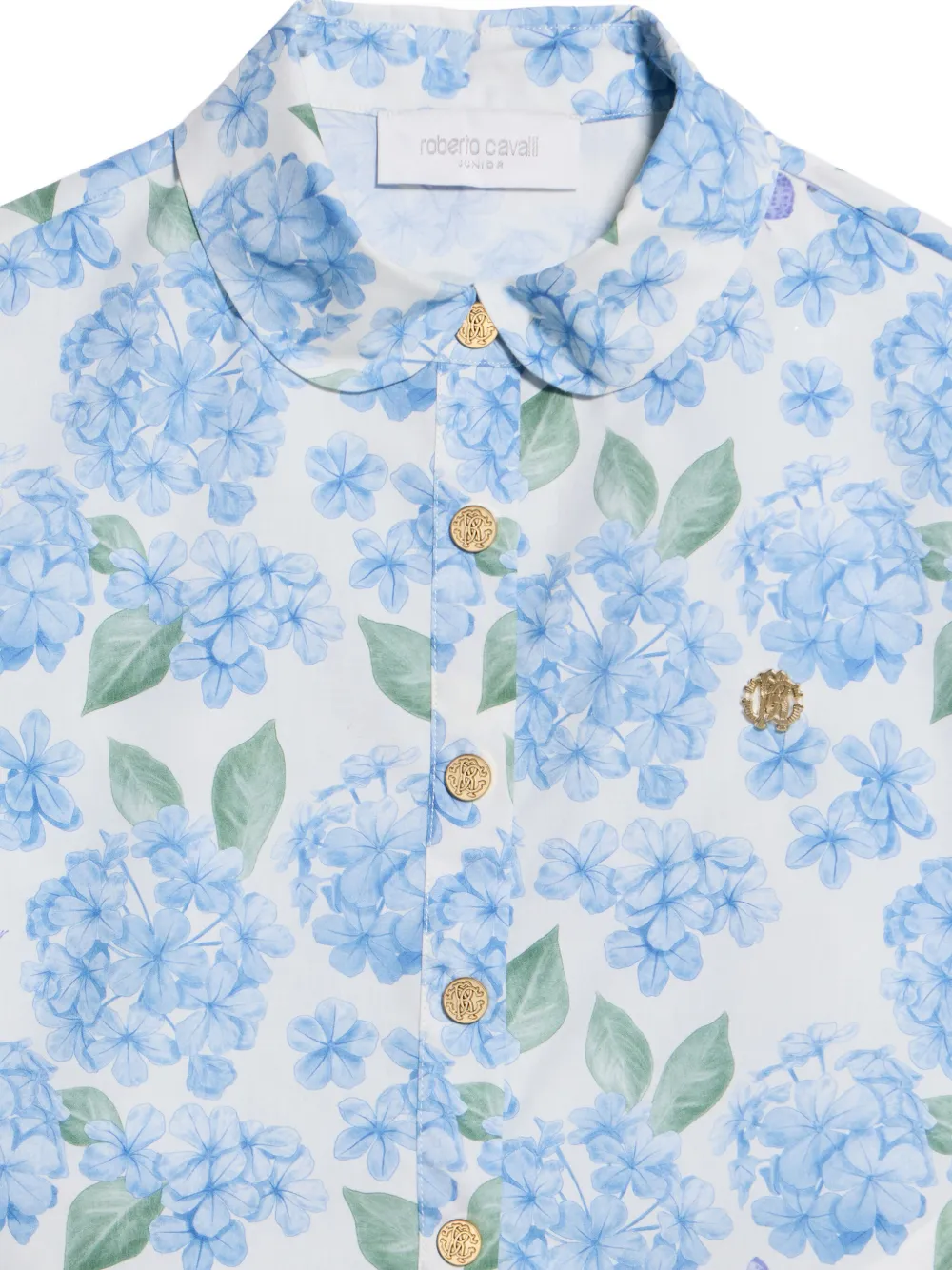 Roberto Cavalli Junior Katoenen overhemd met print Wit