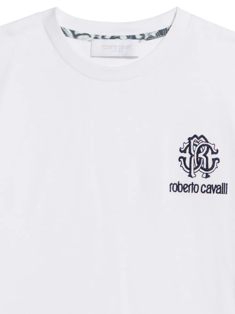 Roberto Cavalli Junior T-shirt met logoprint Wit