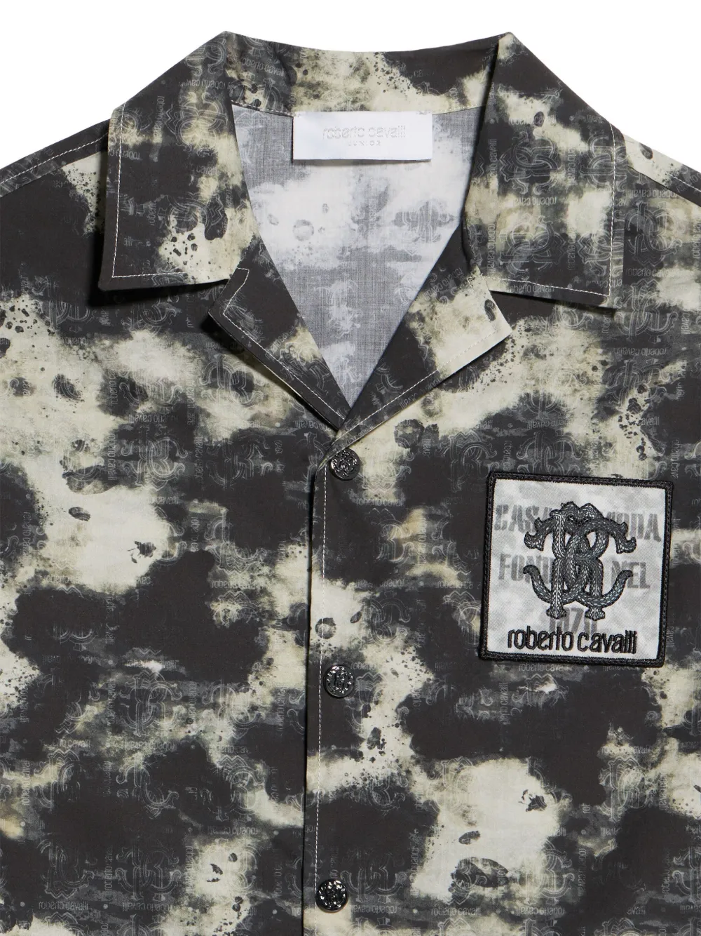 Roberto Cavalli Junior Shirt met camouflageprint Zwart