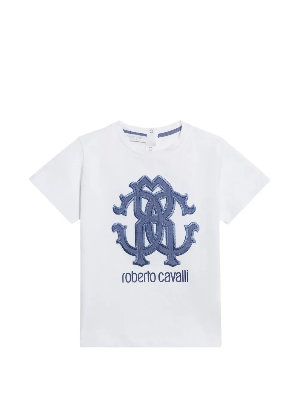 Roberto Cavalli Junior logo-embroidered T-shirt - Bianco