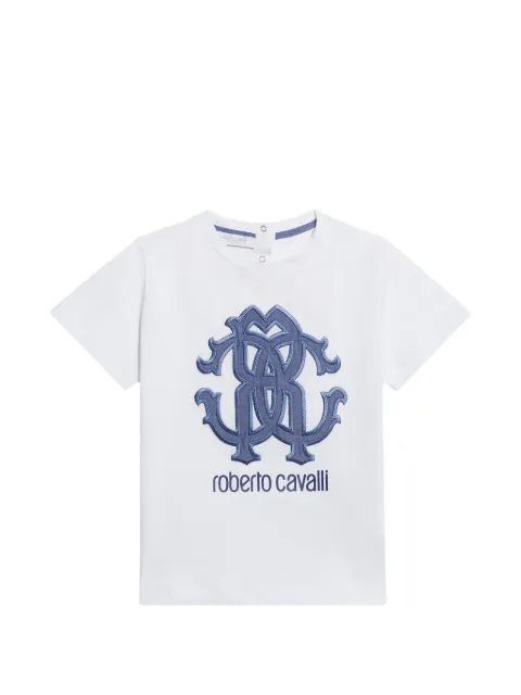 Roberto Cavalli Junior logo-embroidered T-shirt