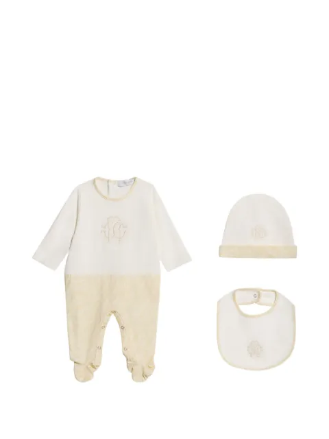 Roberto Cavalli Junior monogram zebra-print babygrow set