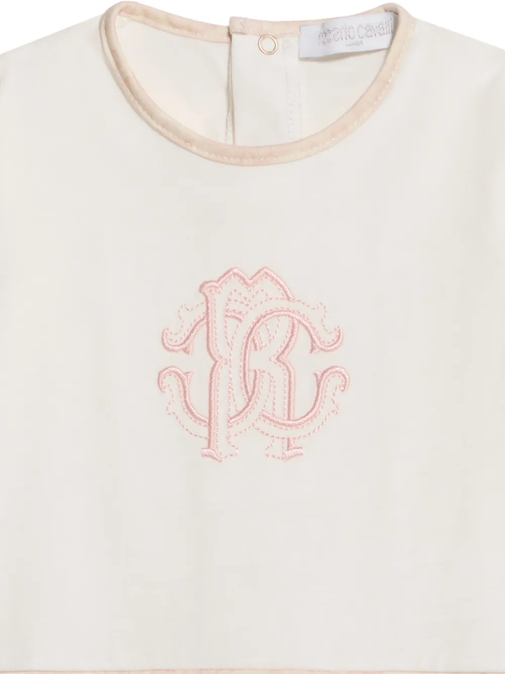 Roberto Cavalli Junior Romper met zebraprint en monogram Wit
