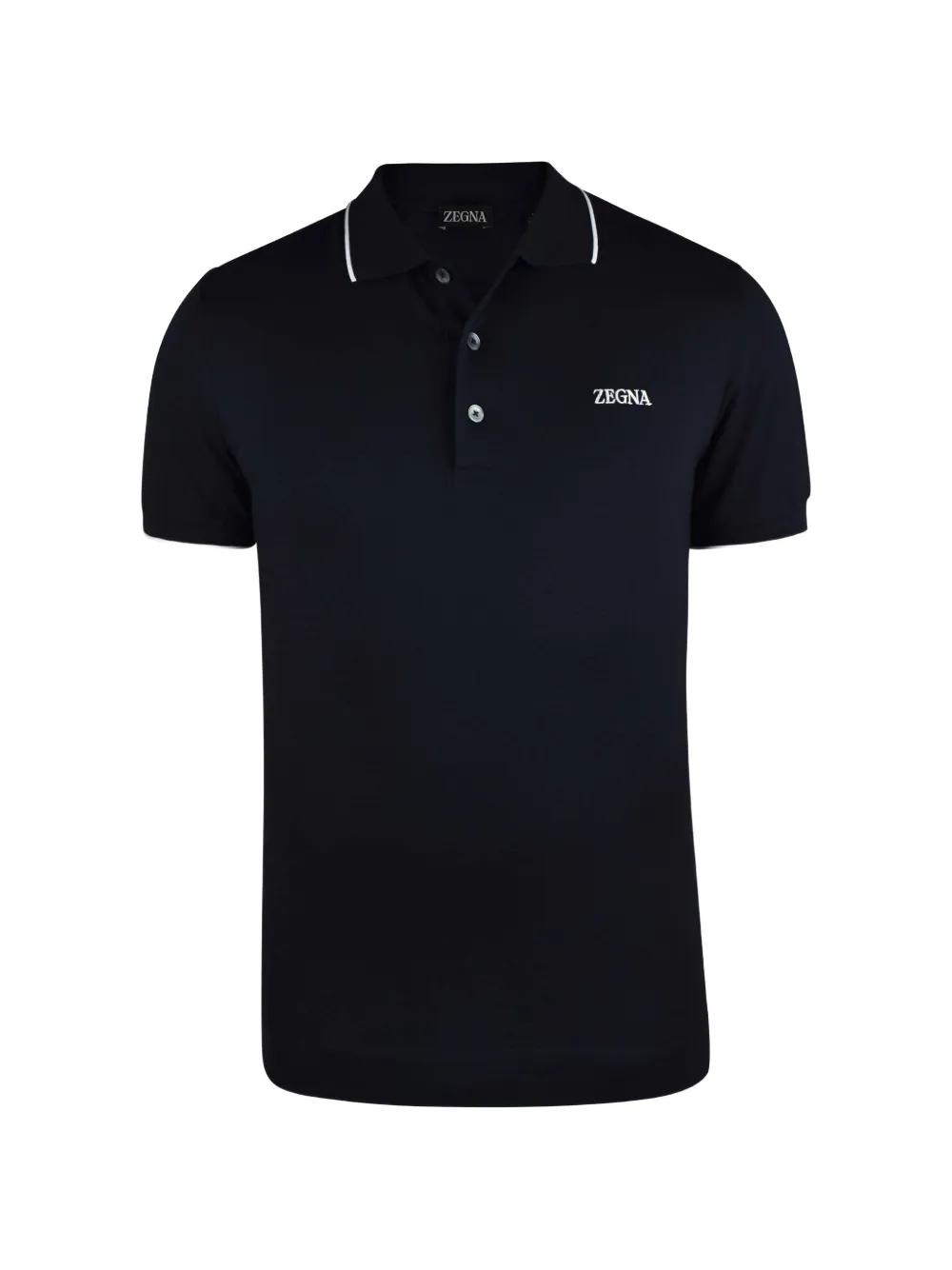 Zegna logo-embroidered polo shirt - Blau