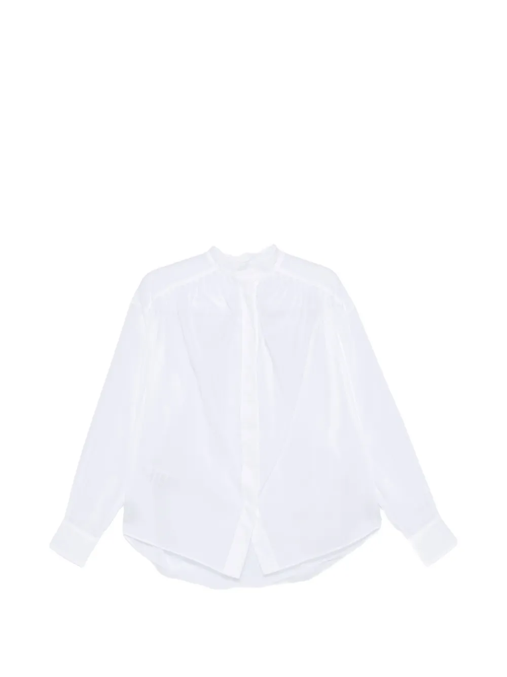 THE ANDAMANE Rania gathered-detail long-sleeve shirt - Weiß