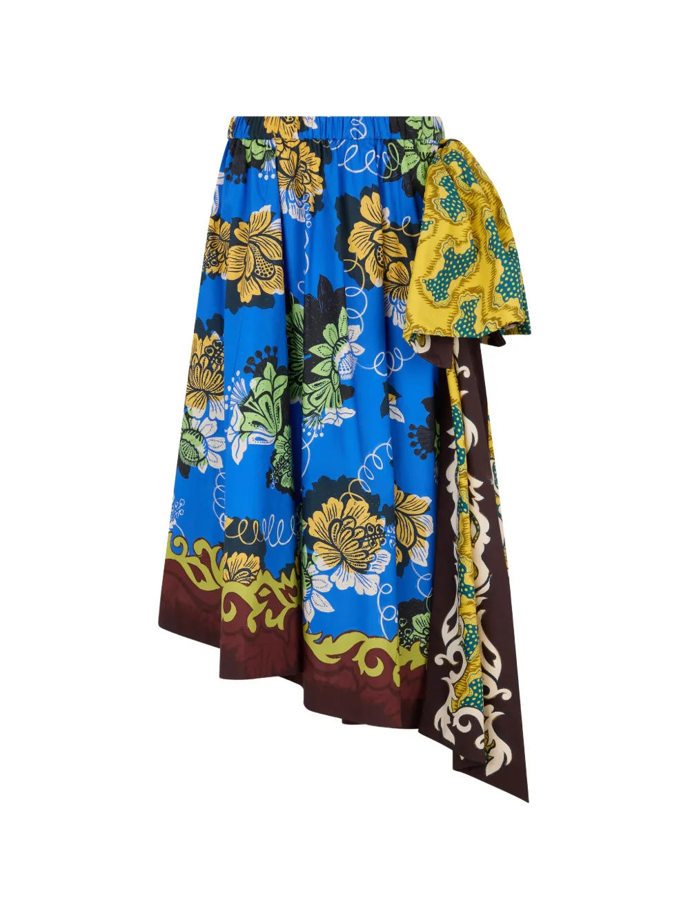 ALEMAIS Midi-rok met bloemenprint Blauw