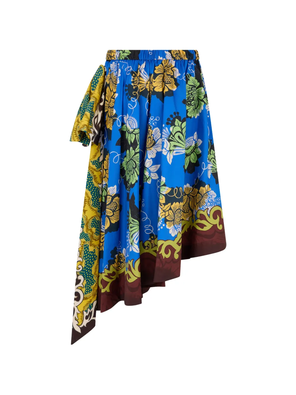 ALEMAIS floral-print asymmetric midi skirt - Blu
