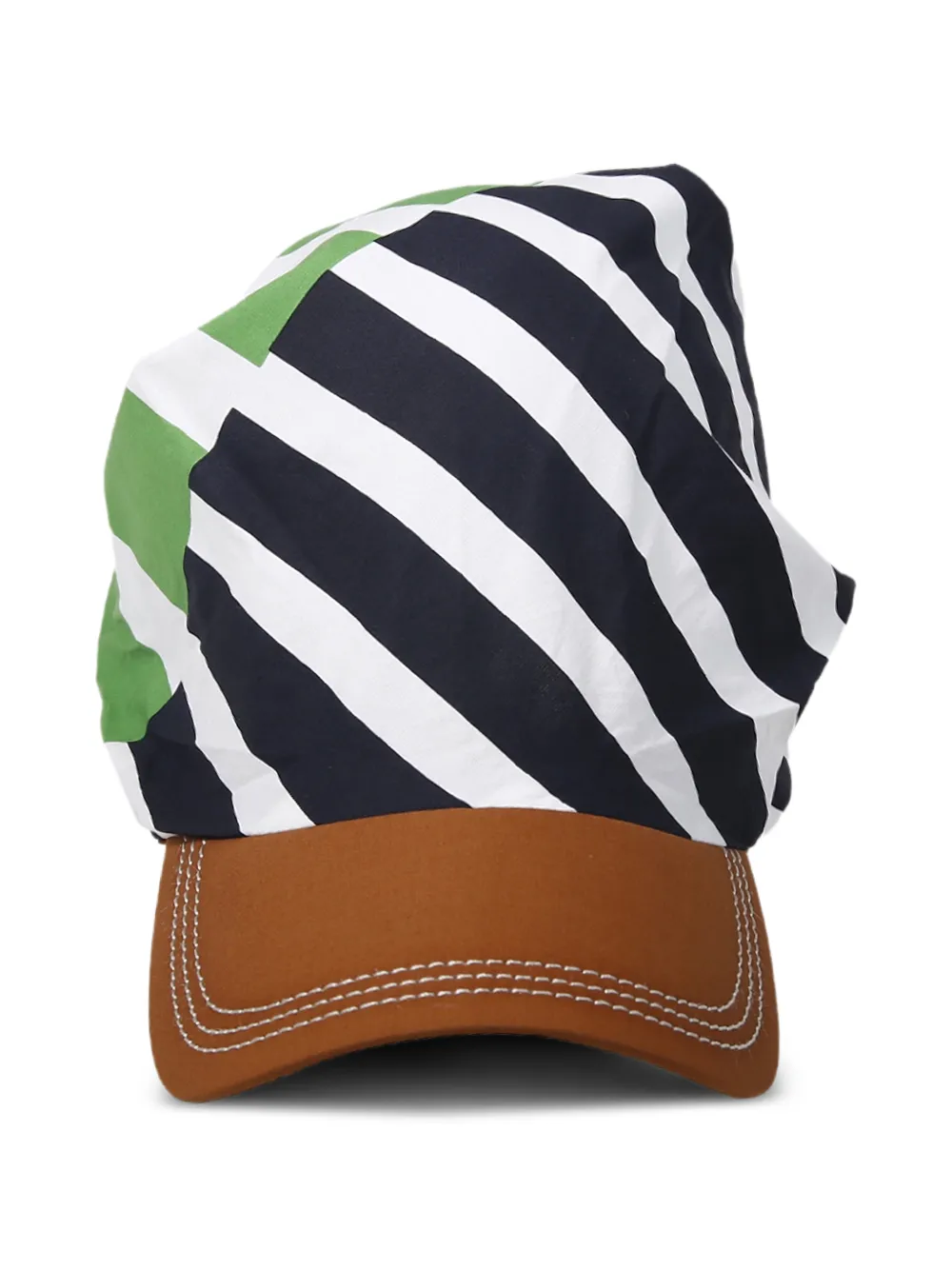 mapoésie striped tie-fastening cap - Marrone