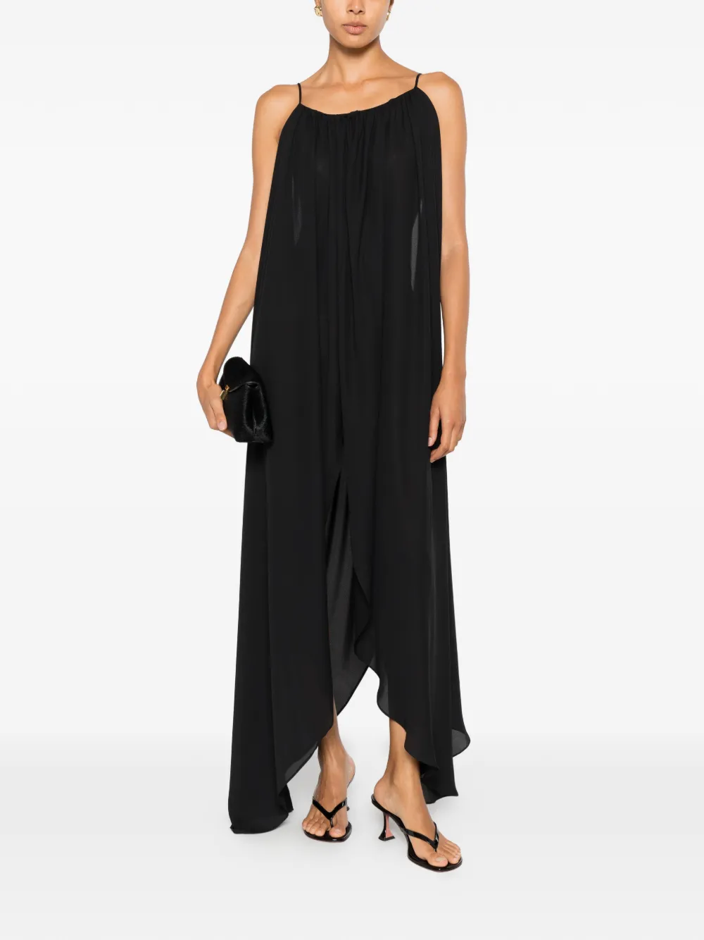 Vestiaire d'un Oiseau Libre Gedrapeerde jurk met open rug Zwart