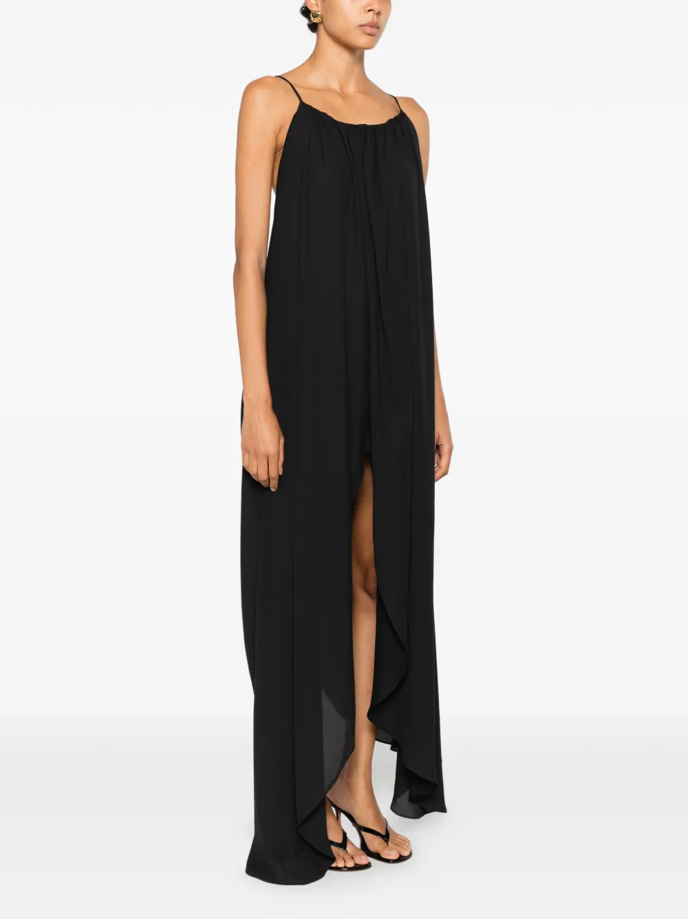 Vestiaire d'un Oiseau Libre Gedrapeerde jurk met open rug Zwart