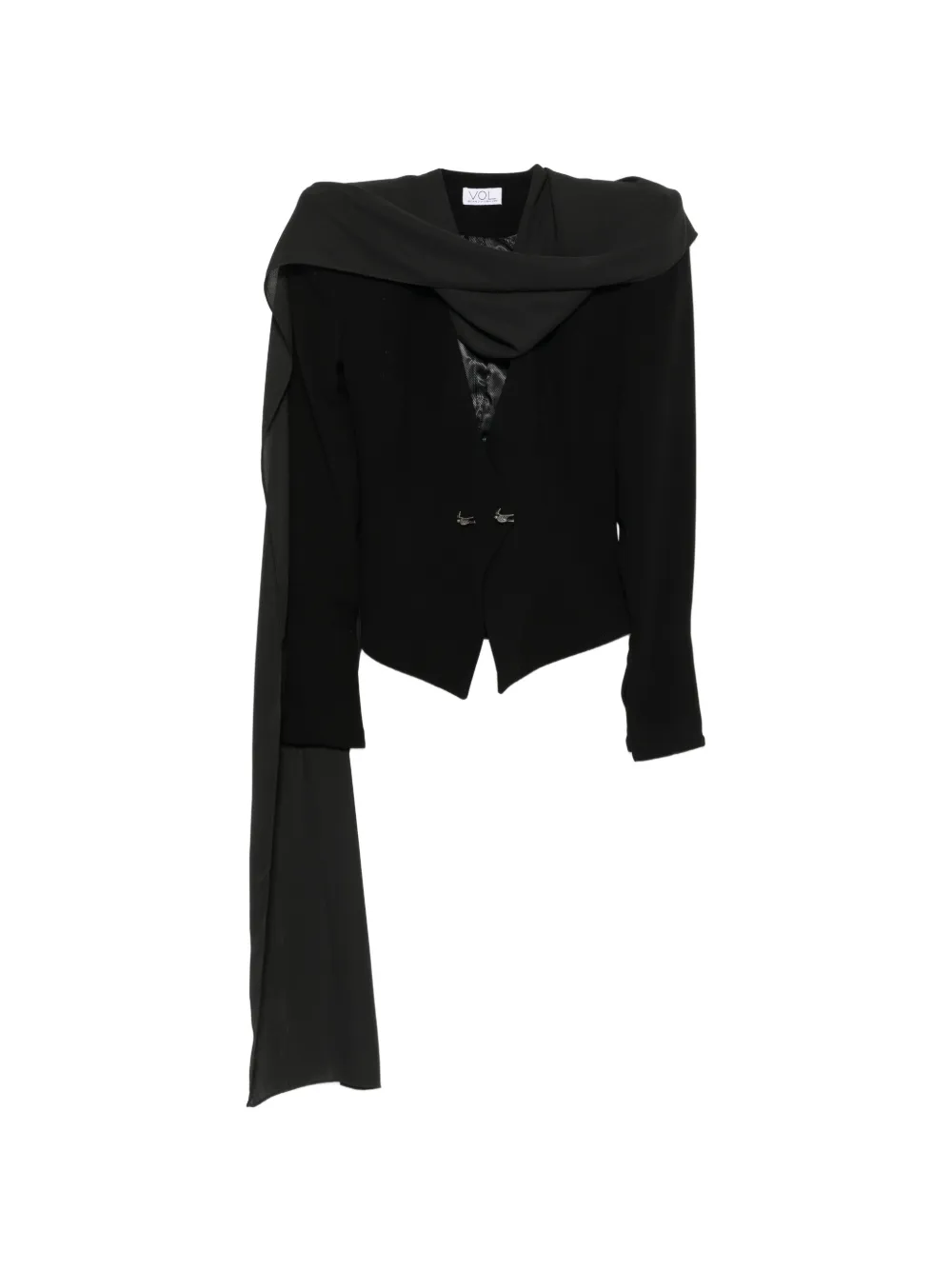 Vestiaire d'un Oiseau Libre draped collar bird-pin jacket