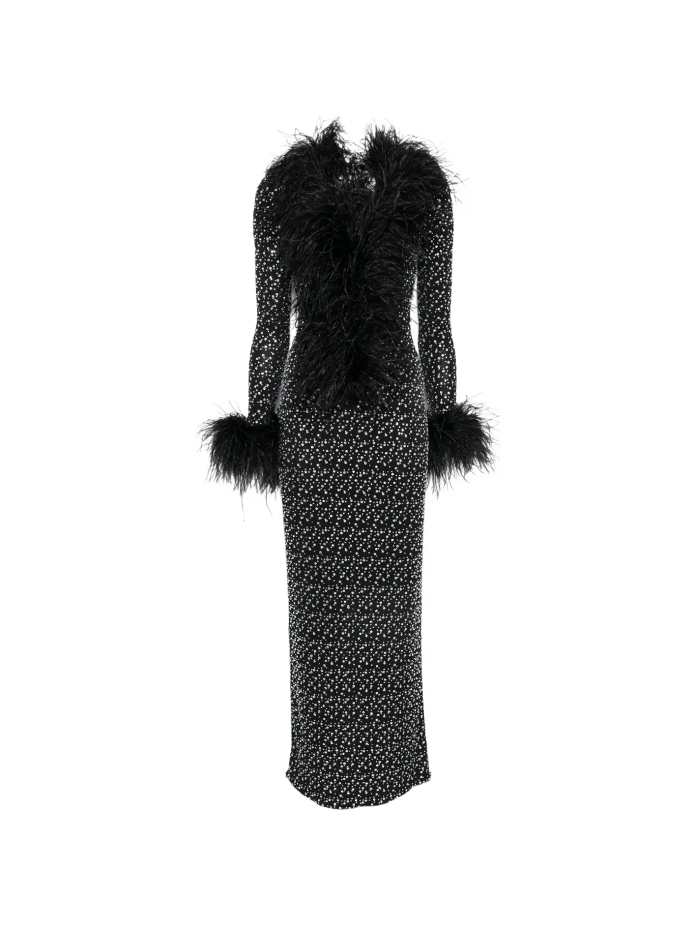MIRON embellished maxi dress - Schwarz
