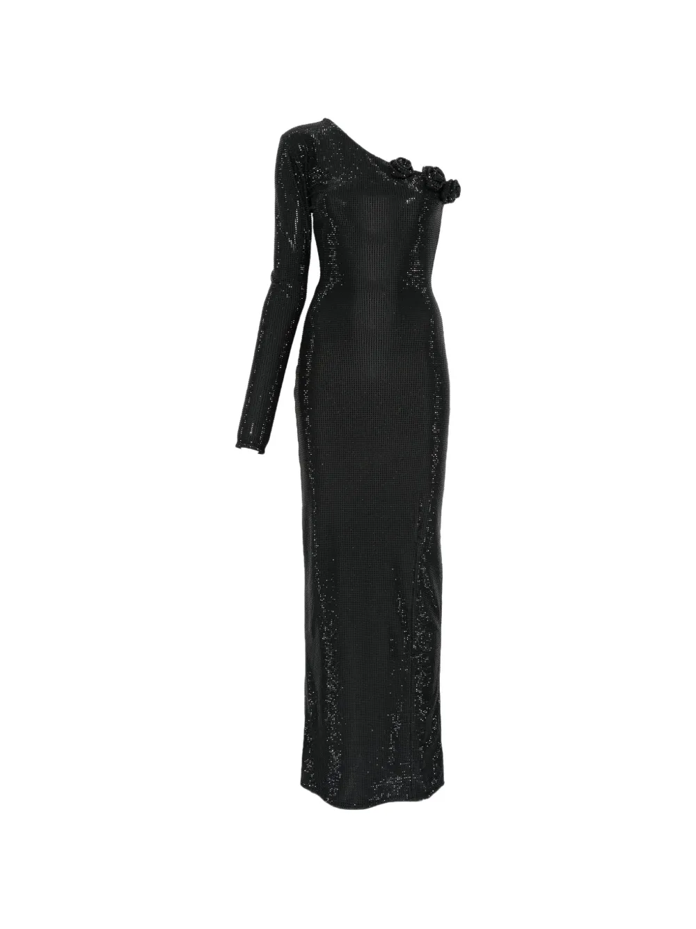 MIRON one-shoulder flower-accent dress