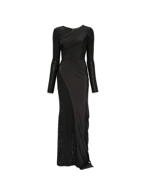 MIRON vestido drapeado con apliques de cristal