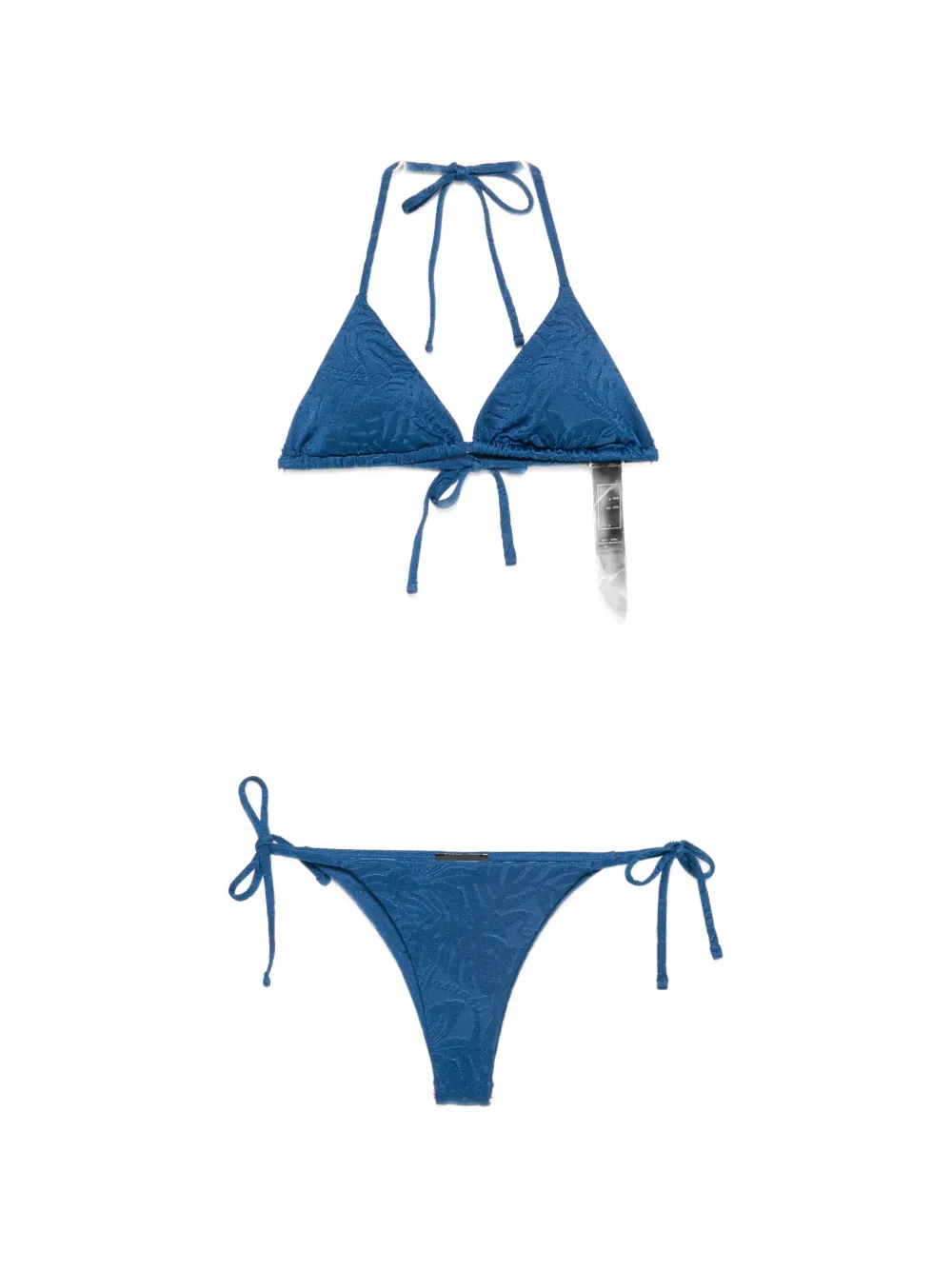 Emporio Armani floral-jacquard triangle bikini - Blu