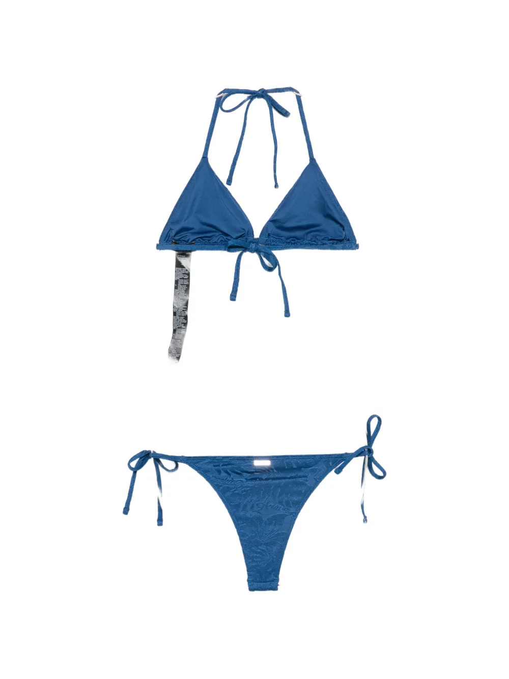 Emporio Armani Triangel bikini met bloemen jacquard Blauw