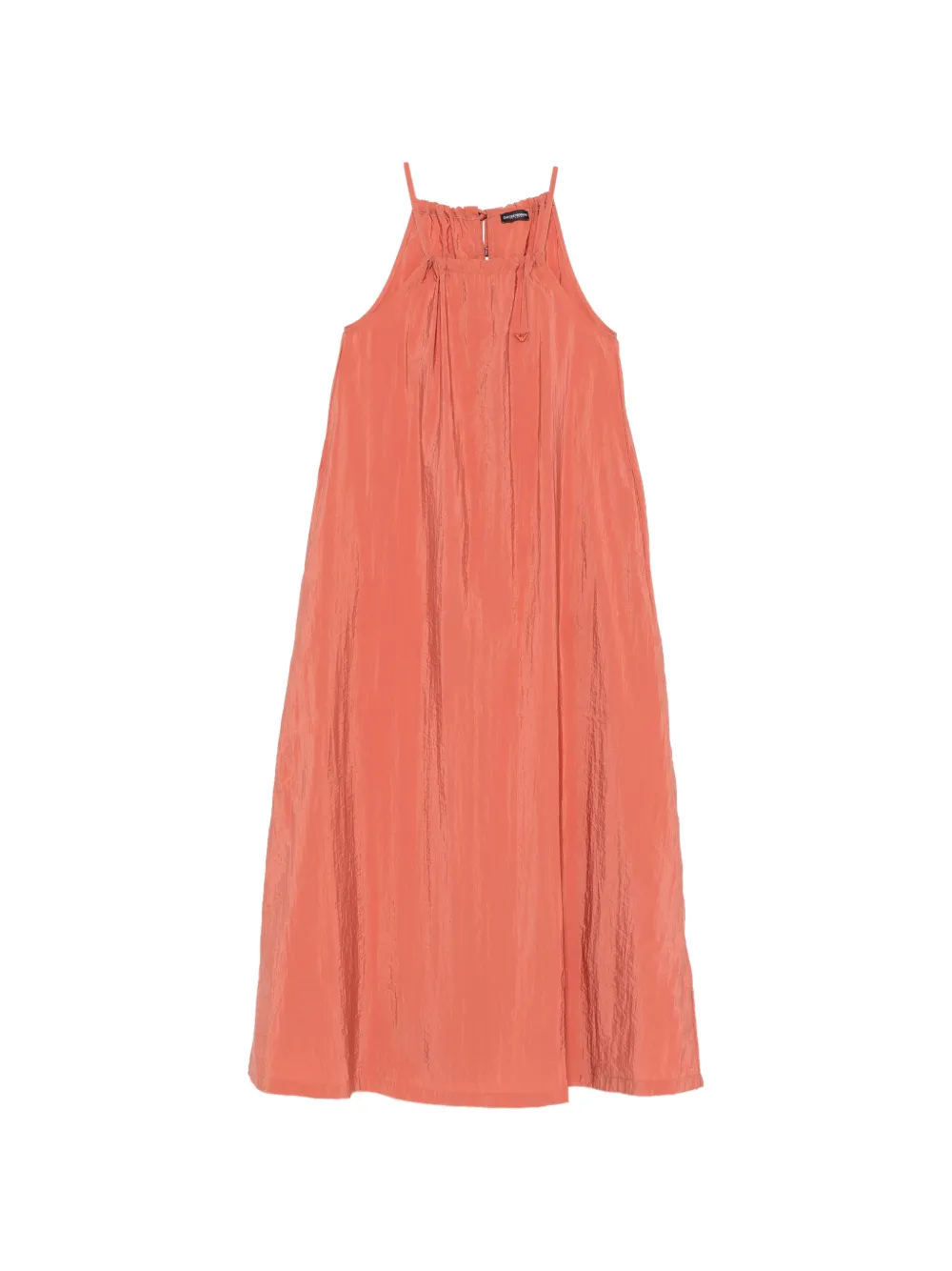 Emporio Armani crinkled halterneck beach dress - Orange