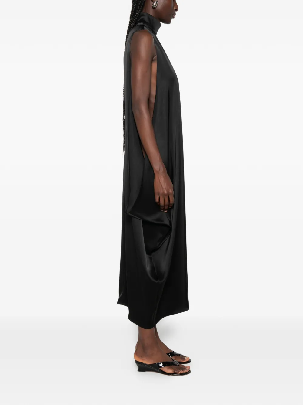 Vestiaire d'un Oiseau Libre Midi-jurk met uitgesneden details Zwart