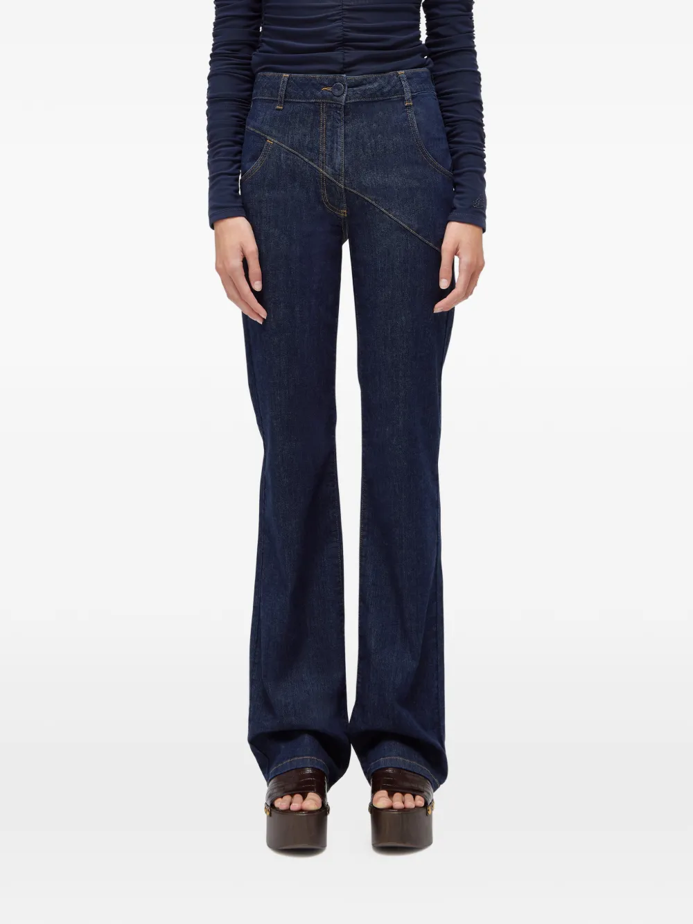 Blugirl asymmetric-seam high-waisted jeans