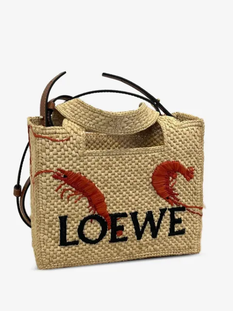 LOEWE Font shrimp-embroidered tote bag