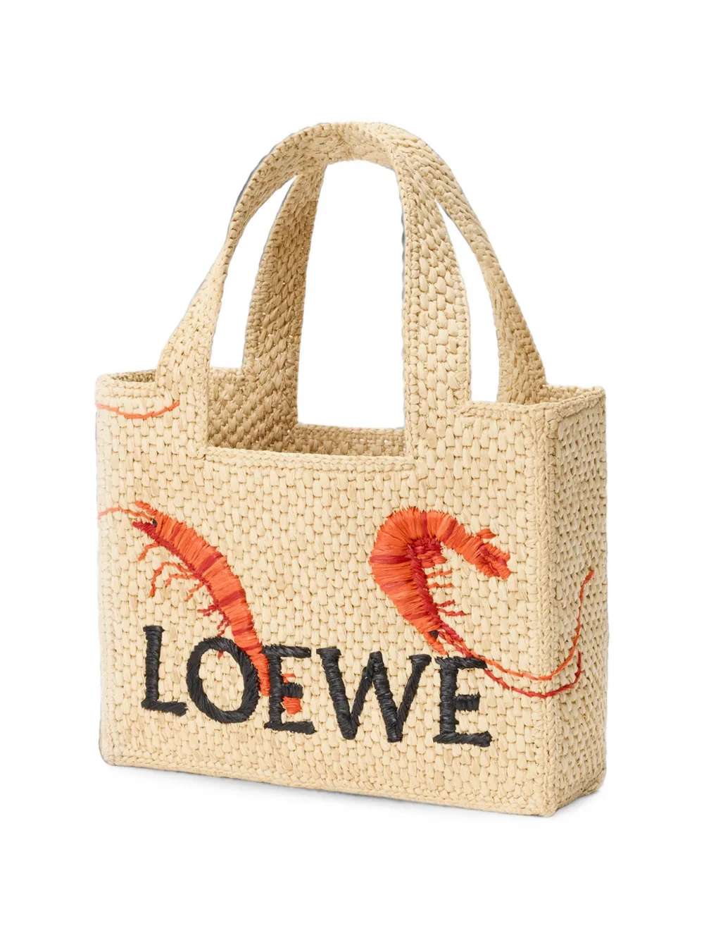 LOEWE Font shopper met geborduurde garnaal Beige